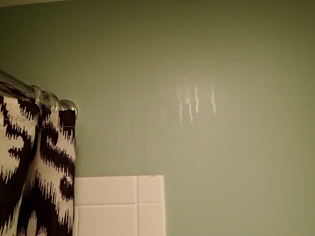 Sticky Residue on Bathroom Walls 