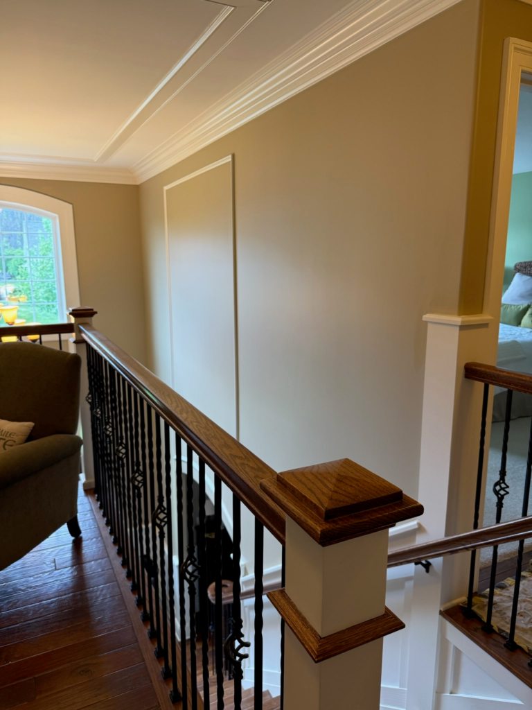Sidelighting can make painting 2-story walls difficult to look good