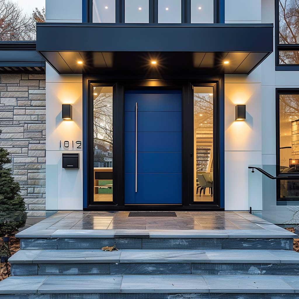 Modern blue door by Just Add Paint in Mechanicsburg PA