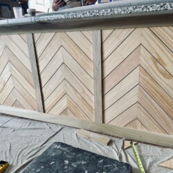 Herringbone pattern. Kitchen Island Ideas by Just Add Paint in Mechanicsburg