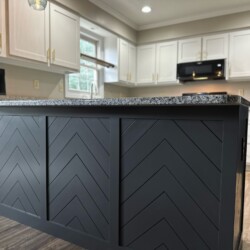 Just Add Paint cabinet painting and refinishing project in Mechanicsburg. Kitchen renovation with carpentry.