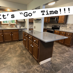 This set of oak cabinets cost $6000 to paint.